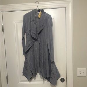 Gray Draped Cardigan